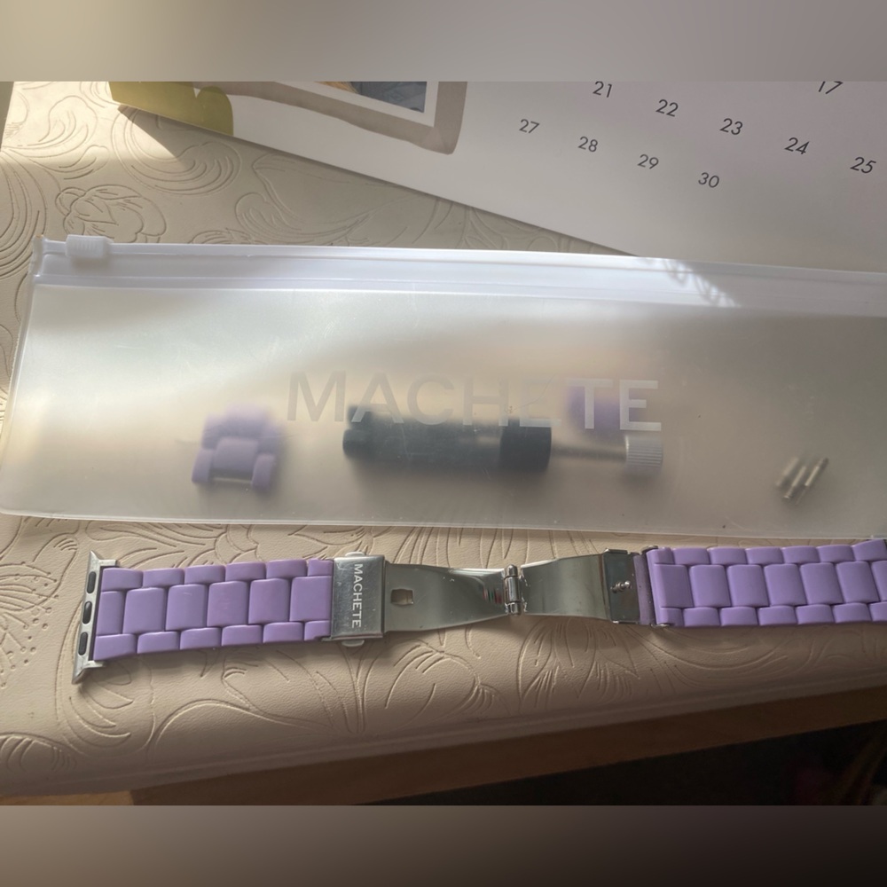 Machete Band for Apple Watch Purple Stainless Steel Clasp 42mm/44mm/45mm